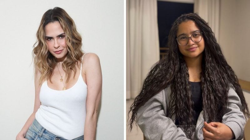 Ana Paula em fotos de perfil e postagem do Instagram, em duas imagens lado a lado, com look casual e expressão serena, em matéria sobre o fim da amizade com Tia Milena.