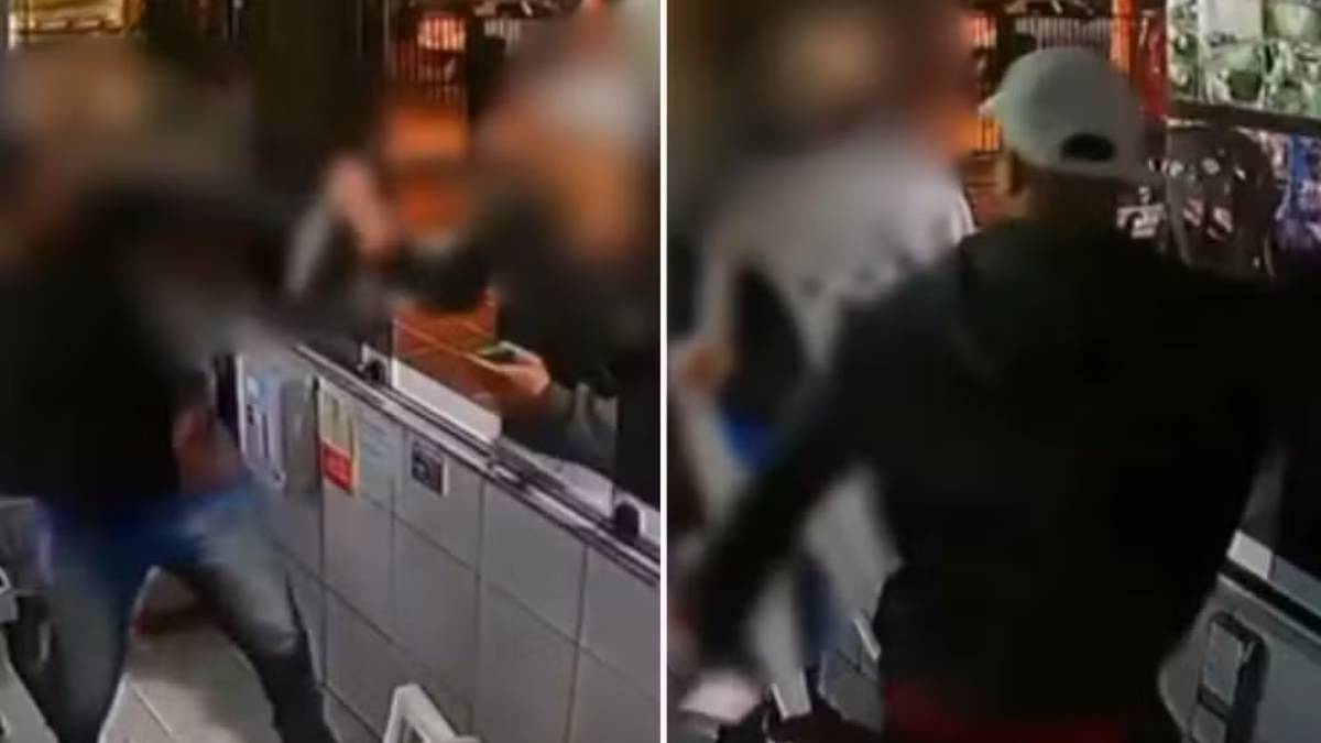 Porteiro se protege com cadeira durante ataque dentro de guarita em São Vicente