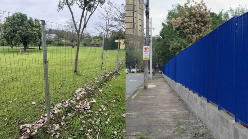 Novo cercamento instalado no Parque da Rua do Porto, em Piracicaba.
