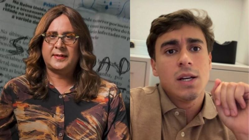 Duda Salabert e Nikolas Ferreira aparecem em montagem de fotos após pedido de apuração sobre vídeo com crianças publicado pelo deputado.