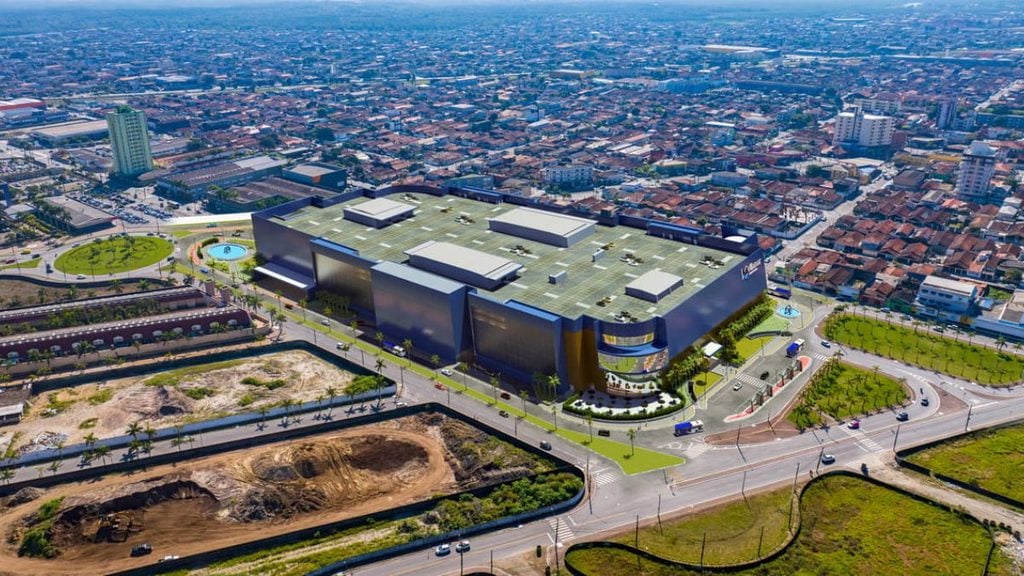 Novo shopping de Praia Grande está em construção e deve ser inaugurado em 2028.