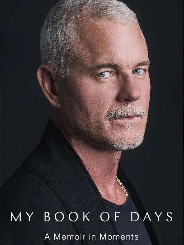 Capa do livro póstumo EricDane com retrato em close de um homem de meia idade e texto “MY BOOK OF DAYS” e “A Memoir in Moments” em destaque na parte inferior.