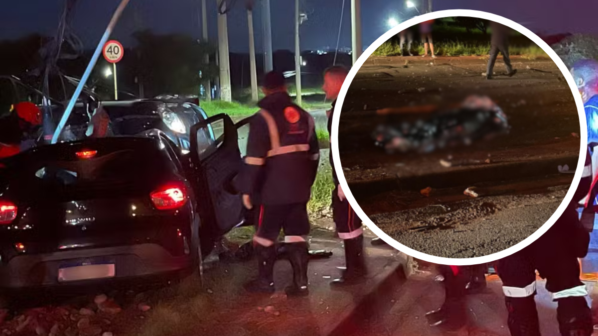 Acidente na madrugada deixa dois mortos após carro atingir poste em Campinas