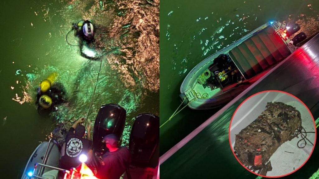 Droga estava escondida na parte submersa de embarcação que veio da Índia e seguiria para Singapura