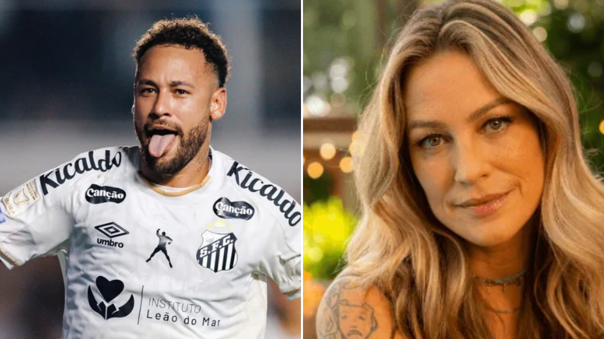 Montagem de uma foto com Neymar e Luana Piovani.